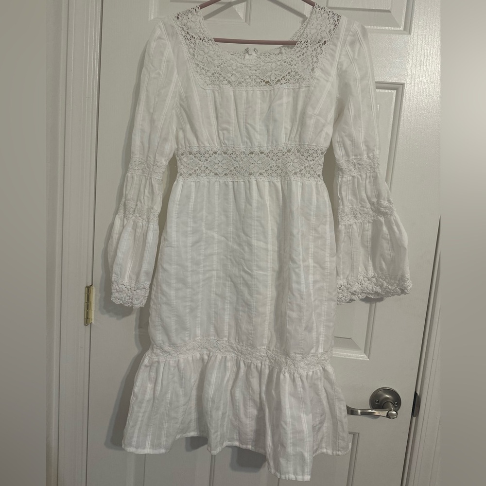 Michael Kors White Eyelet Lace Boho Dress – Size 8